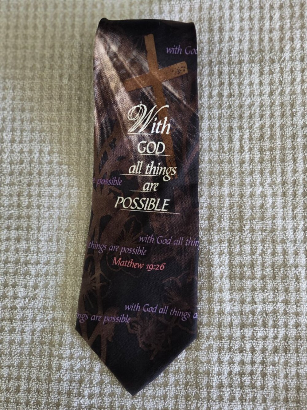 Eagle Wings All Things Possible Inspirational Necktie Matthew 19:26 NWT